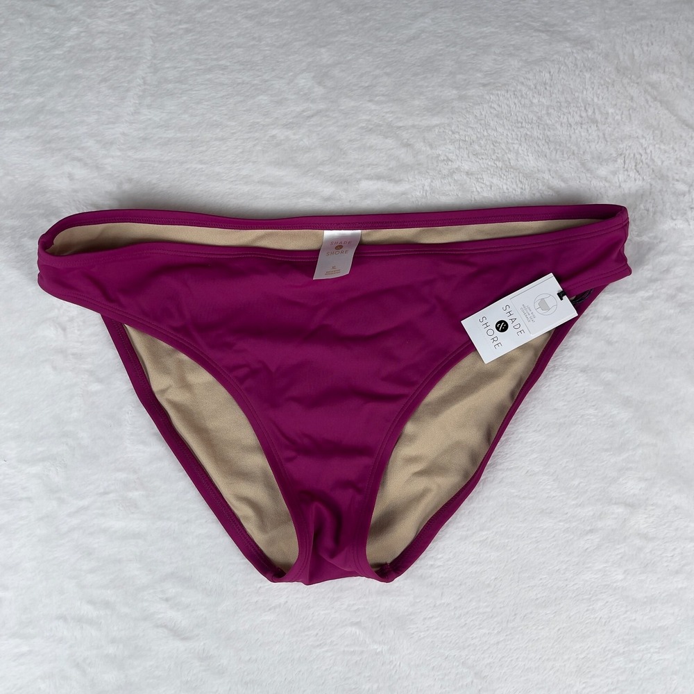 Shade & Shore Hipster Bikini Bottom Women's XL Purple Low-Rise Medium‎ Coverage
